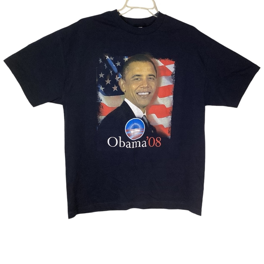 (NWOT) Barack Obama '08 Black Short‎ Sleeve T-Shirt - Men's Size XL